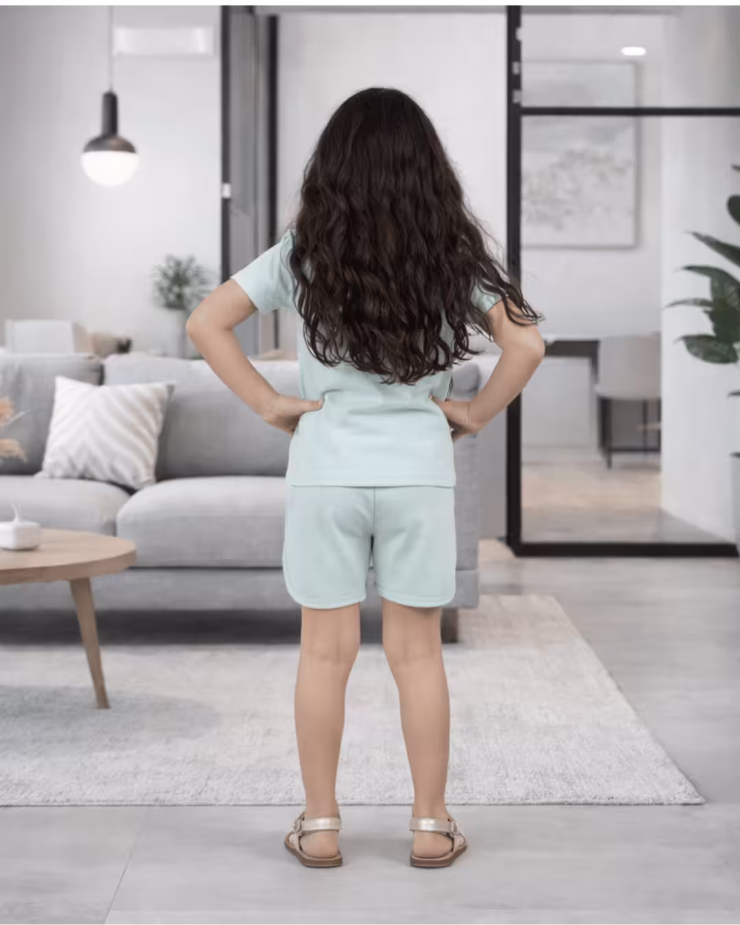 Pari Girls Hotpant set - Neon Green Alternate