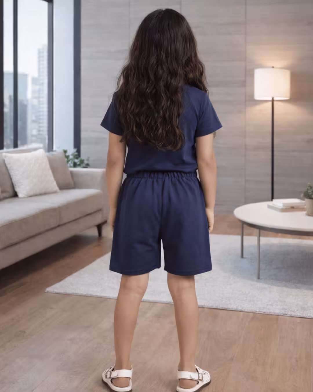 Pari Girls Hotpant set - Navy Blue Alternate